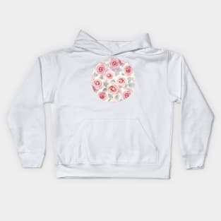 Mauve and Cream Painted Roses Kids Hoodie